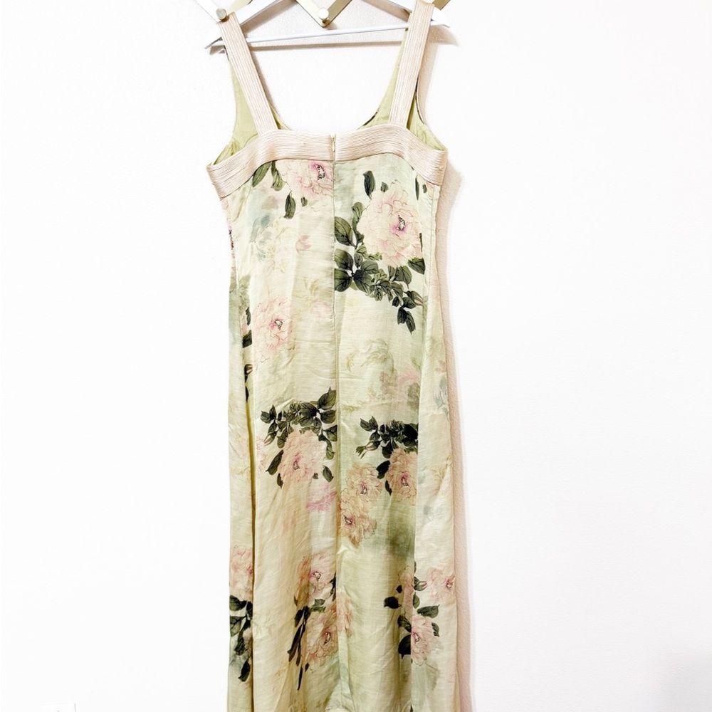Anthropologie Geisha Designs Floral Maxi Slip Dress in Light Yellow size large - Picture 12 of 14